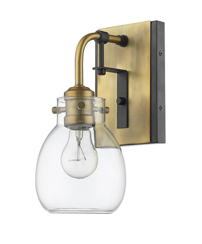 Z-Lite Kraken 1 Light Wall Sconce in Matte Black + Olde Brass 466-1S-MB-OBR