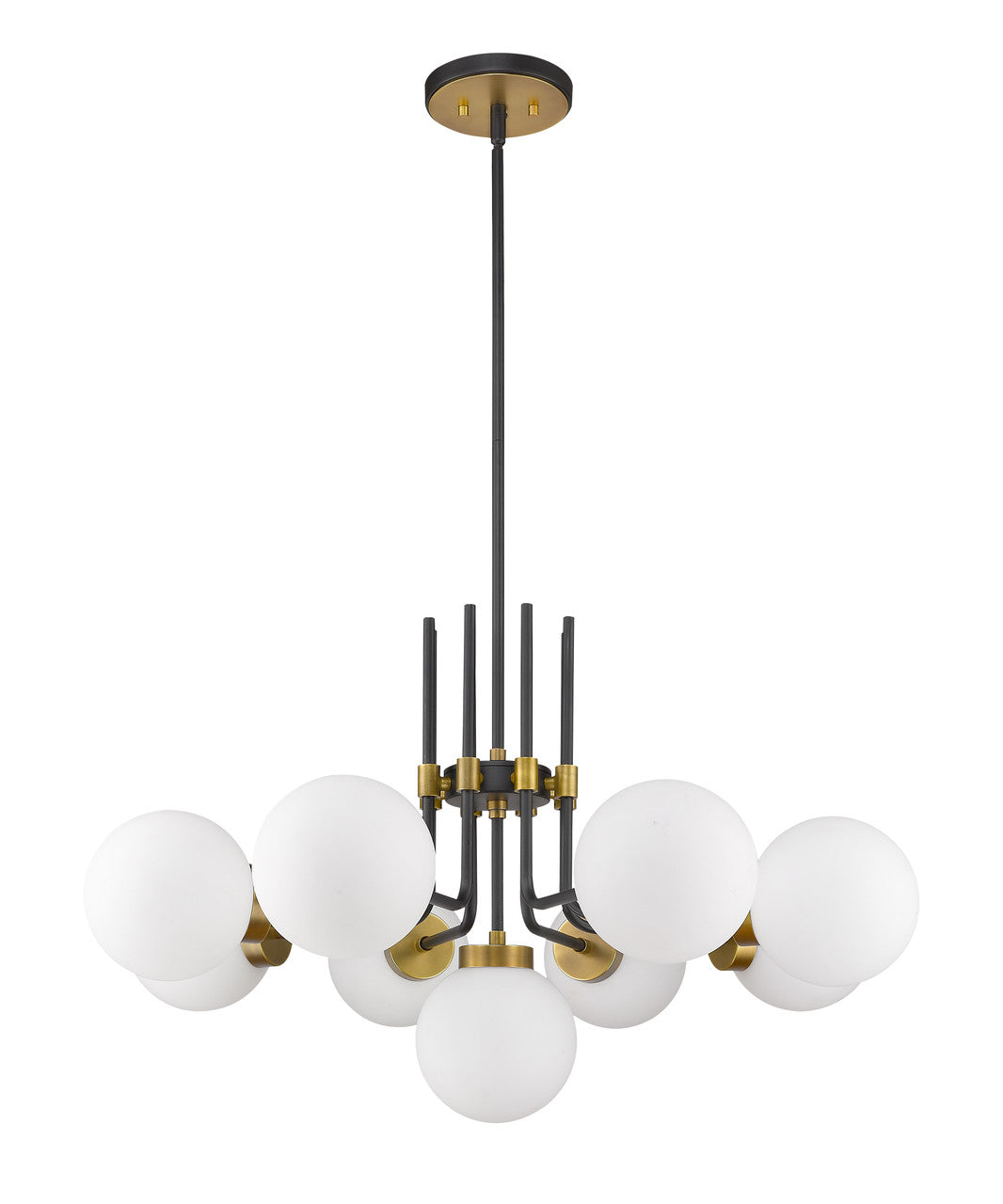 Z-Lite Parsons 9 Light Chandelier in Matte Black + Olde Brass 477-9MB-OBR