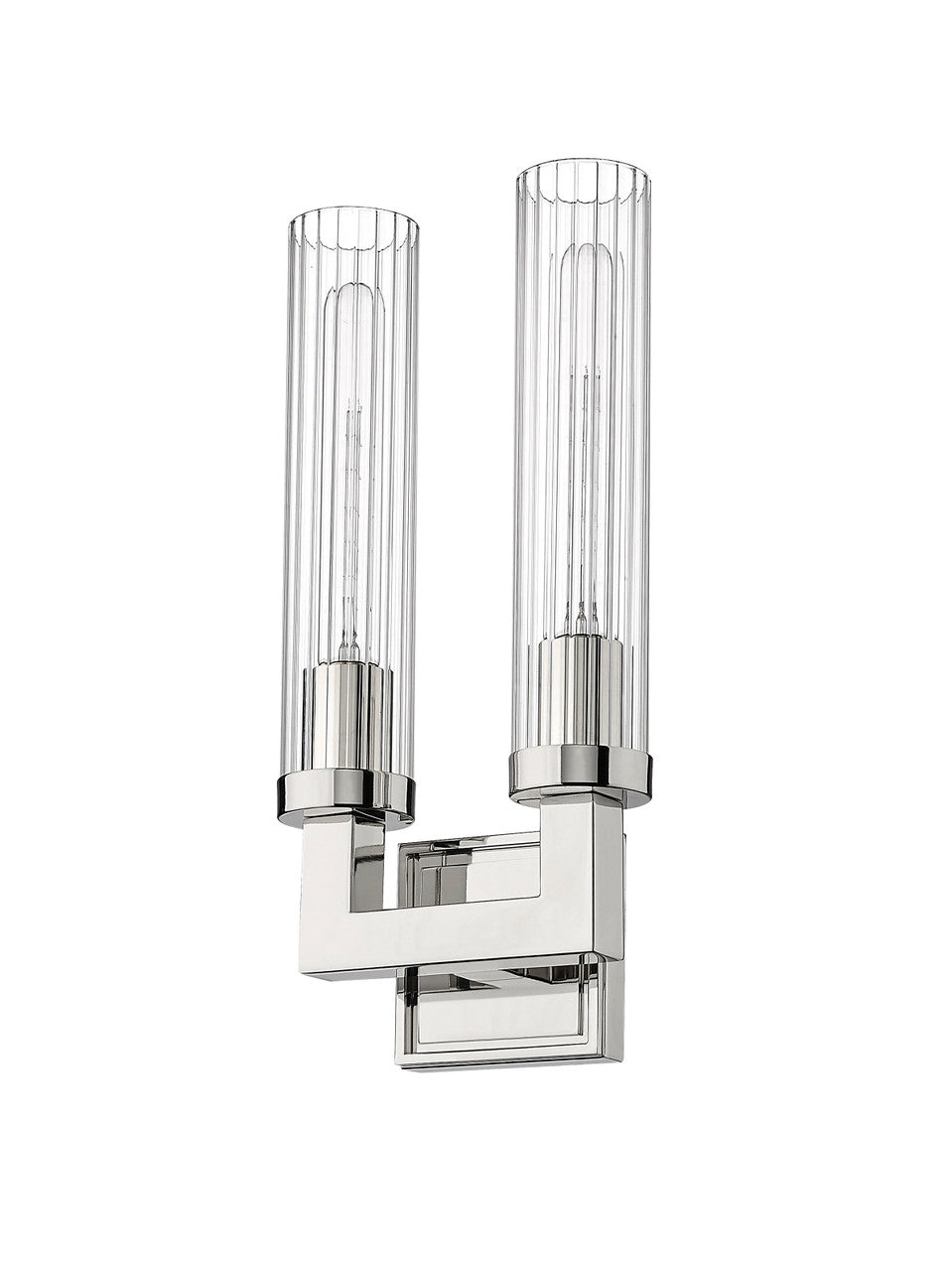 Z-Lite Beau 2 Light Wall Sconce in Polished Nickel 3031-2S-PN