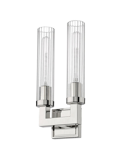 Z-Lite Beau 2 Light Wall Sconce in Polished Nickel 3031-2S-PN