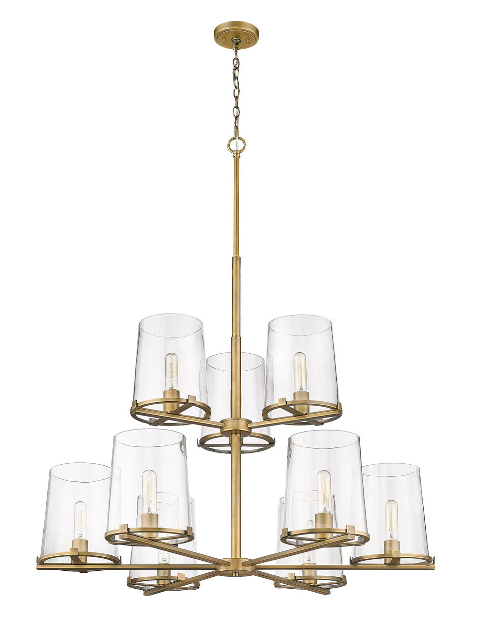 Z-Lite Callista 9 Light Chandelier in Rubbed Brass 3032-9RB