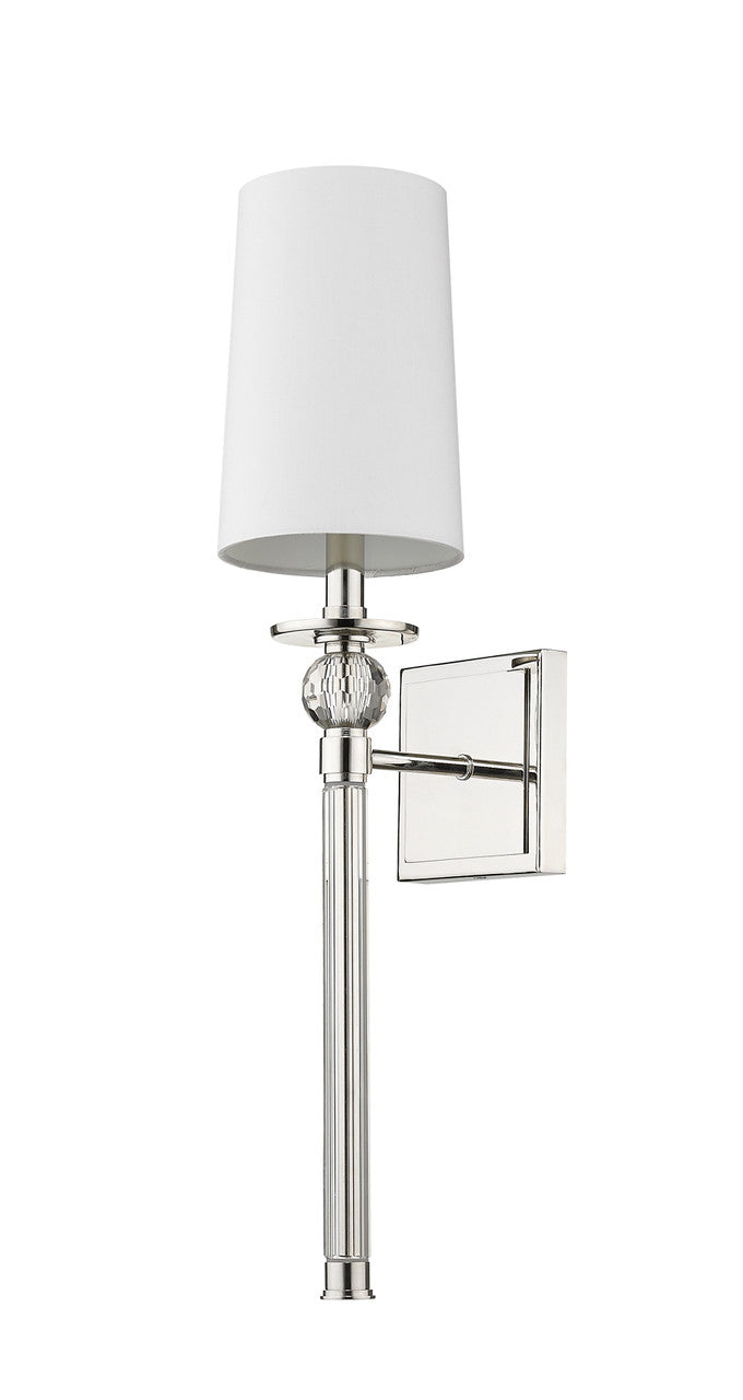 Z-Lite Mia 1 Light Wall Sconce in Polished Nickel 805-1S-PN