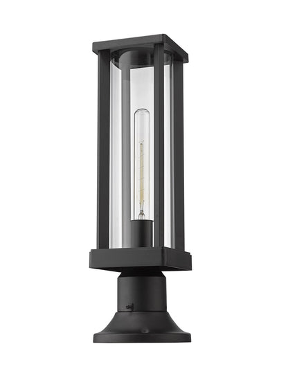 Z-Lite Glenwood 1 Light Outdoor Pier Mounted Fixture in Black 586PHMR-553PM-BK