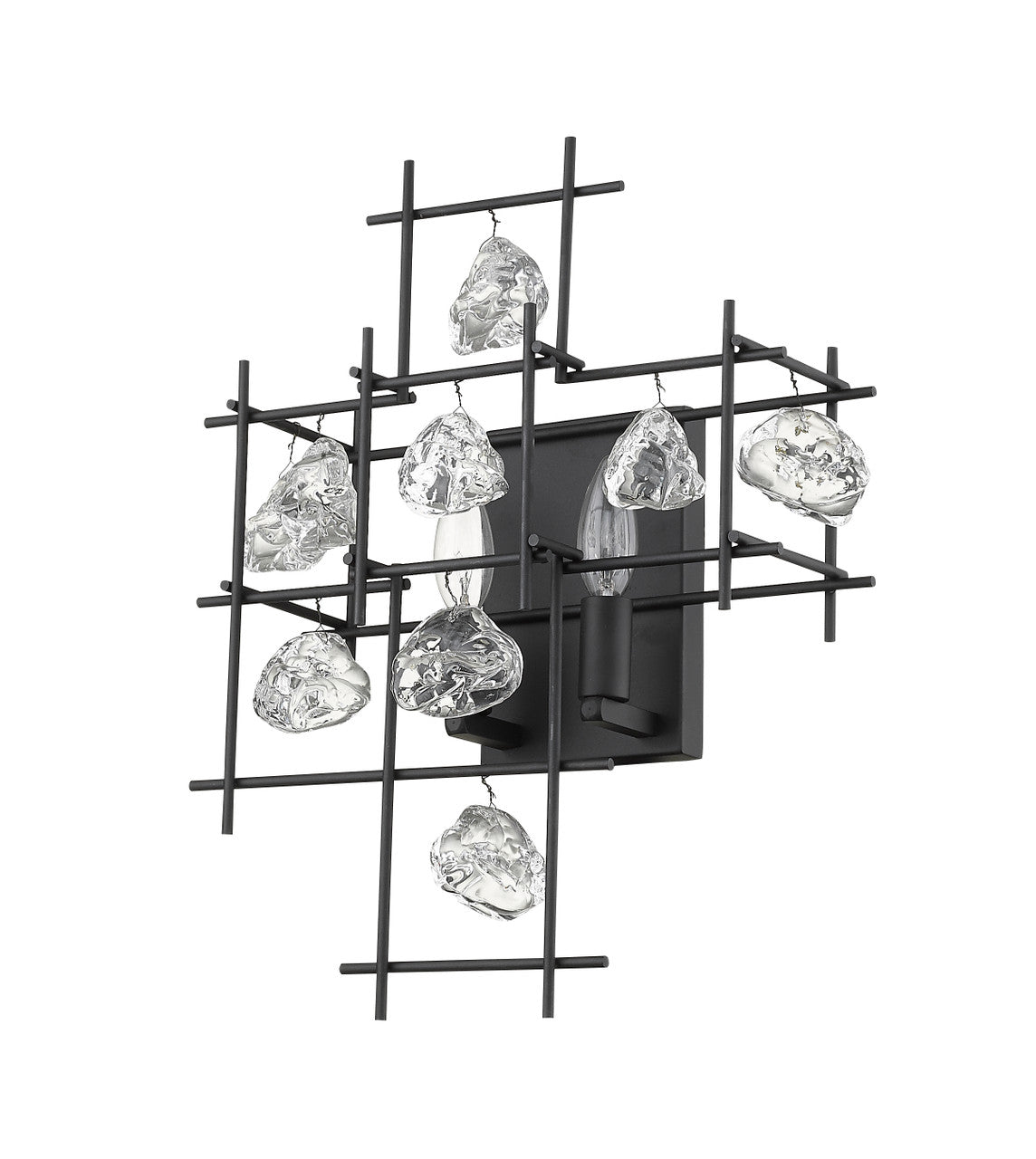 Z-Lite Garroway 2 Light Wall Sconce in Matte Black 4007S-MB