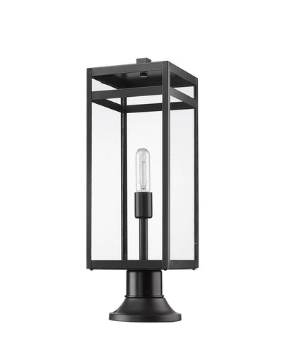 Z-Lite Nuri 1 Light Outdoor Pier Mounted Fixture in Black 596PHBR-553PM-BK