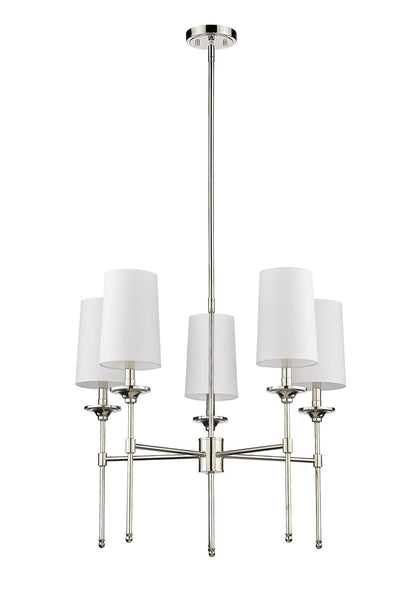 Z-Lite Emily 5 Light Chandelier in Polished Nickel 3033-5PN