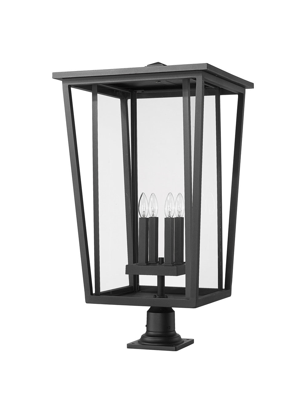 Z-Lite Seoul 4 Light Outdoor Pier Mounted Fixture in Black 571PHXXLR-533PM-BK