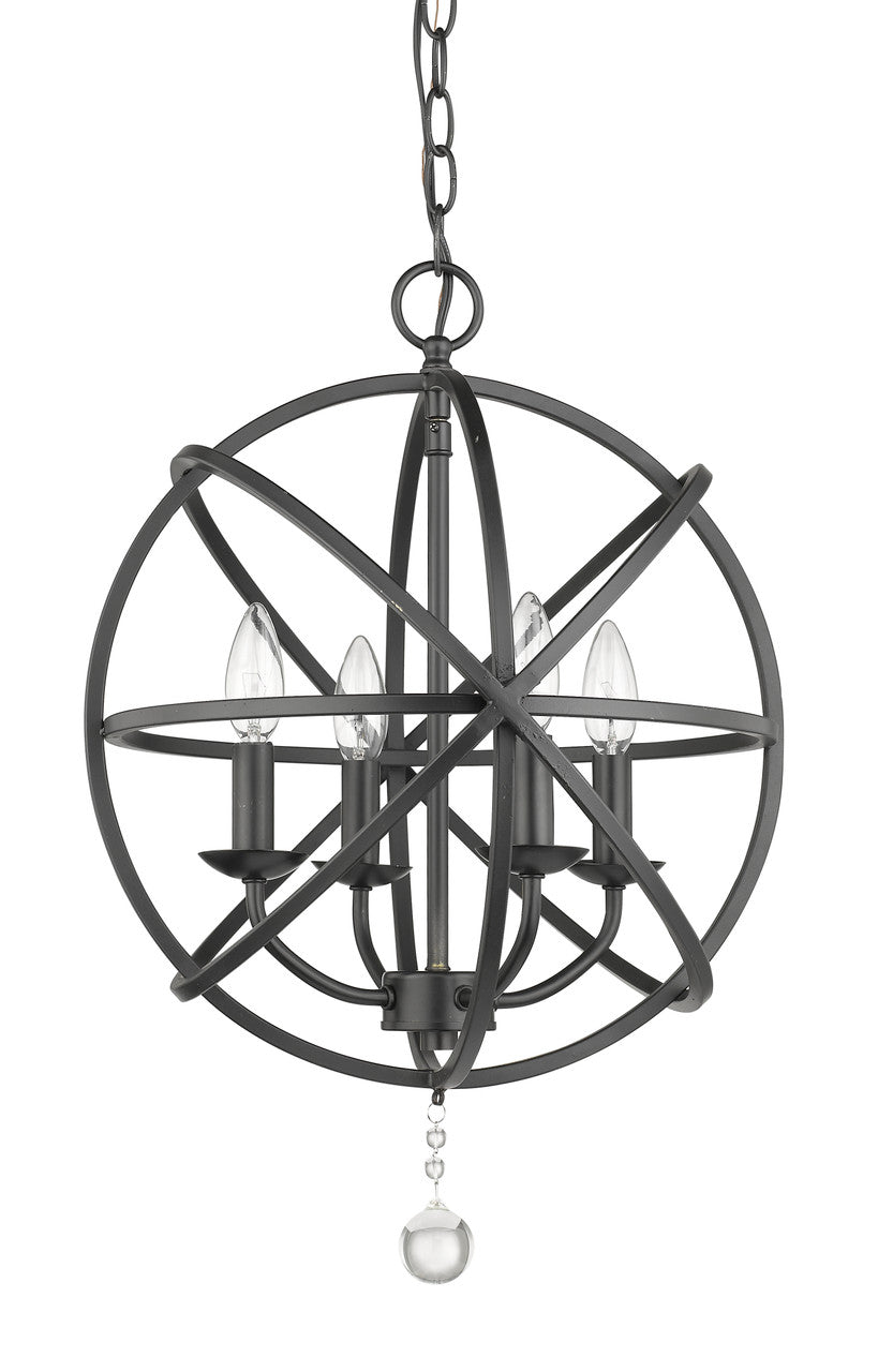 Z-Lite Tull 4 Light Chandelier in Matte Black 458-16MB