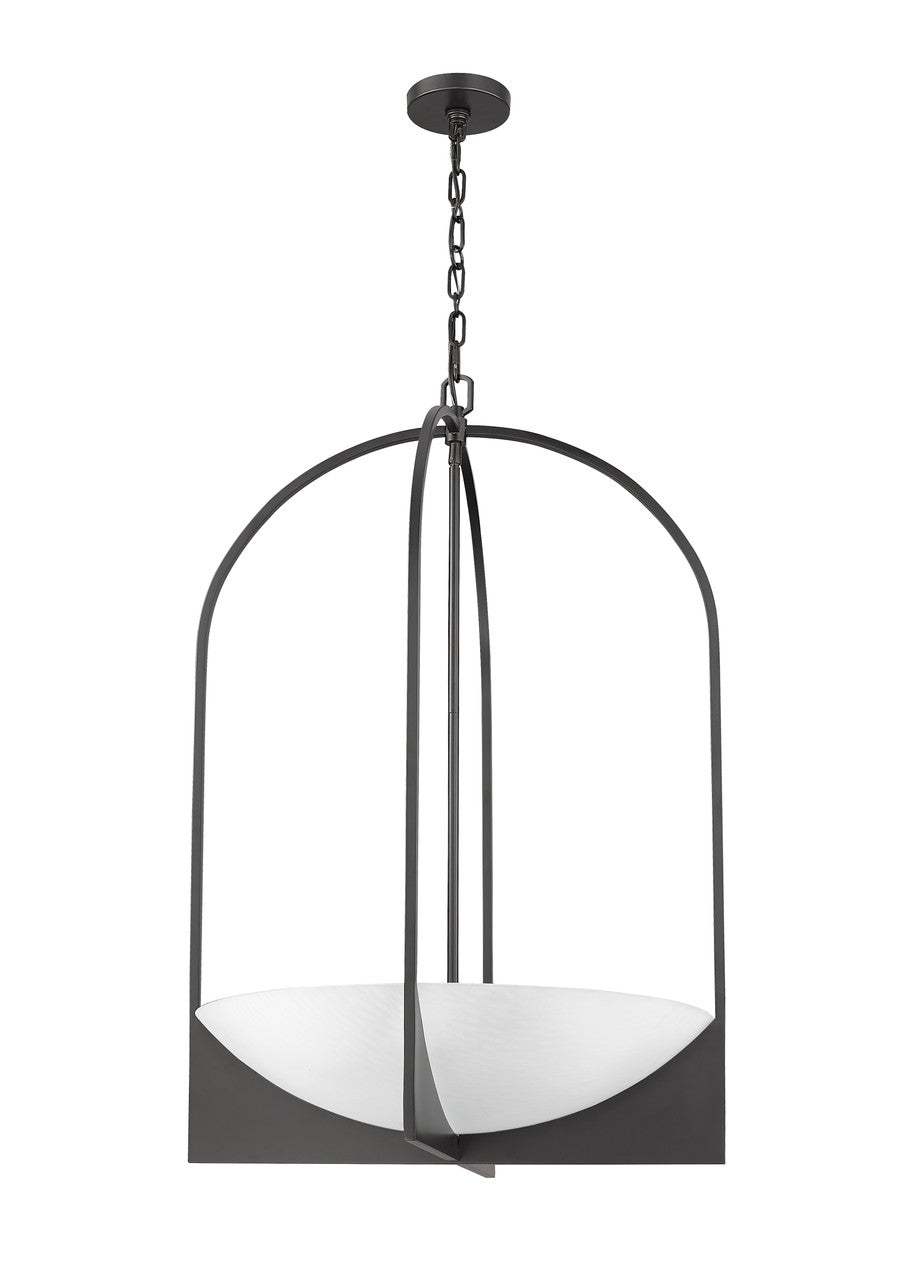 Z-Lite Devon 6 Light Chandelier in Matte Black 1947-38MB