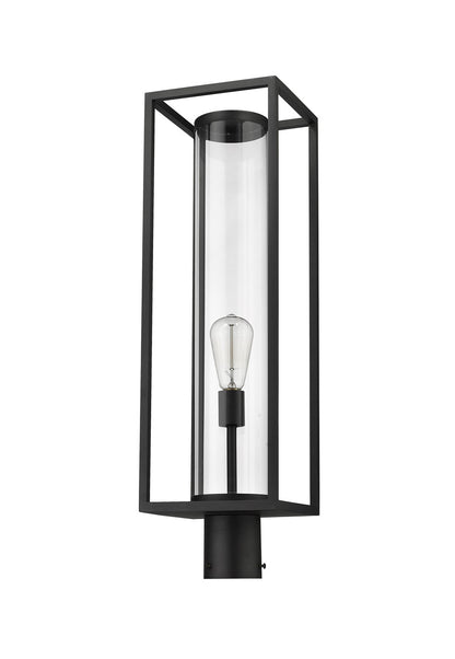 Z-Lite Dunbroch 1 Light Outdoor Post Mount Fixture in Black 584PHBR-BK