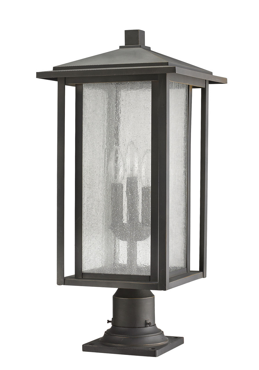 Z-Lite Aspen 3 Light Outdoor Pier Mounted Fixture in Oil Rubbed Bronze 554PHXLR-533PM-ORB