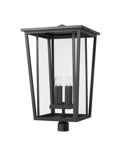 Z-Lite Seoul 4 Light Outdoor Post Mount Fixture in Black 571PHXXLR-BK