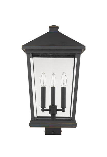 Z-Lite Beacon 3 Light Outdoor Post Mount Fixture in Oil Rubbed Bronze 568PHXLS-ORB