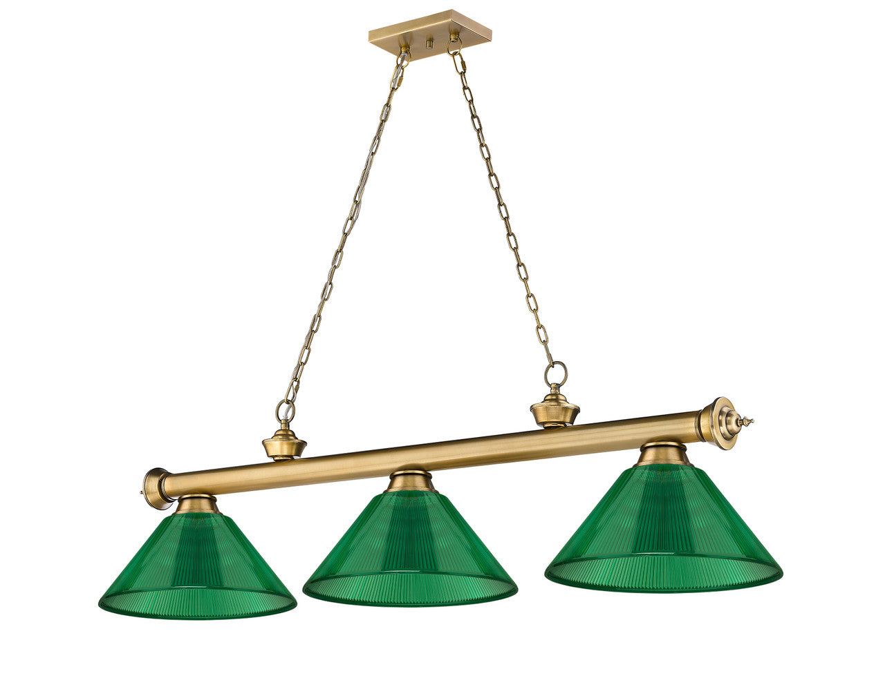 Z-Lite Cordon 3 Light Billiard in Rubbed Brass 2306-3RB-ARG