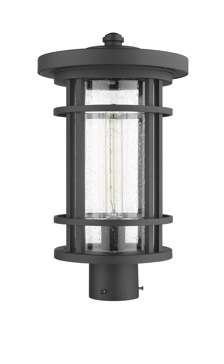 Z-Lite Jordan 1 Light Outdoor Post Mount Fixture in Black 570PHB-BK