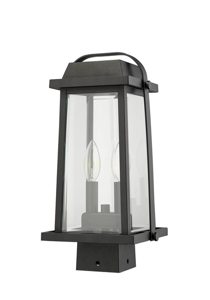 Z-Lite Millworks 2 Light Outdoor Post Mount Fixture in Black 574PHMS-BK