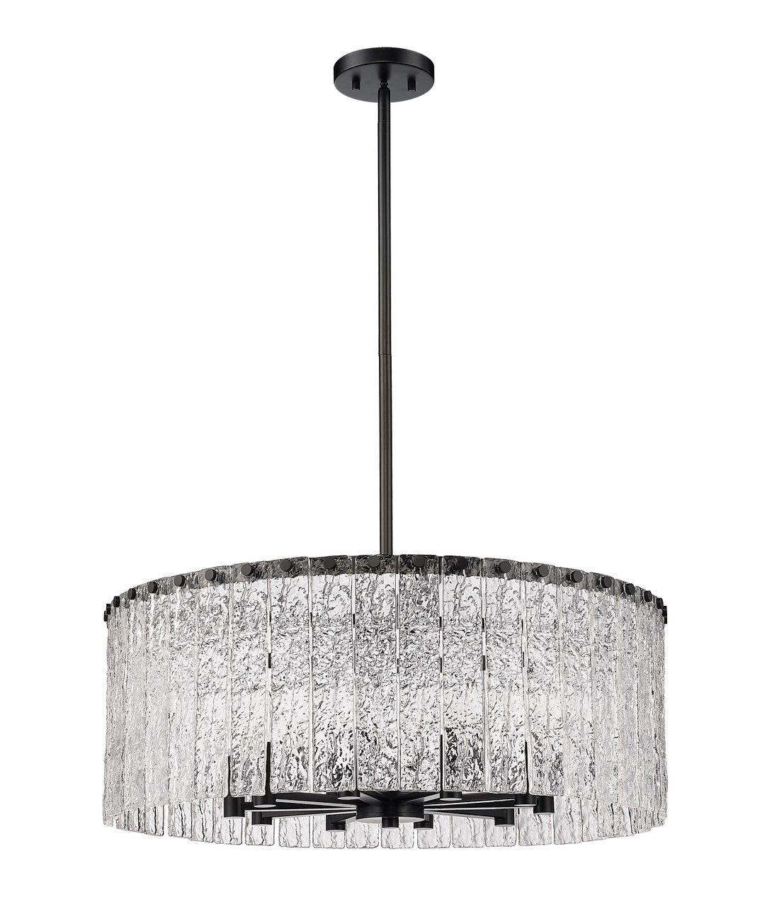 Z-Lite Glacier 10 Light Chandelier in Matte Black 1943P26-MB