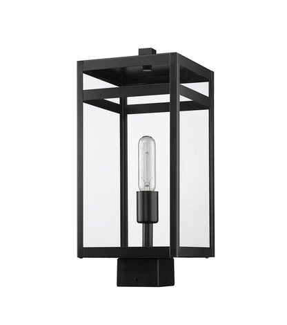 Z-Lite Nuri 1 Light Outdoor Post Mount Fixture in Black 596PHMS-BK