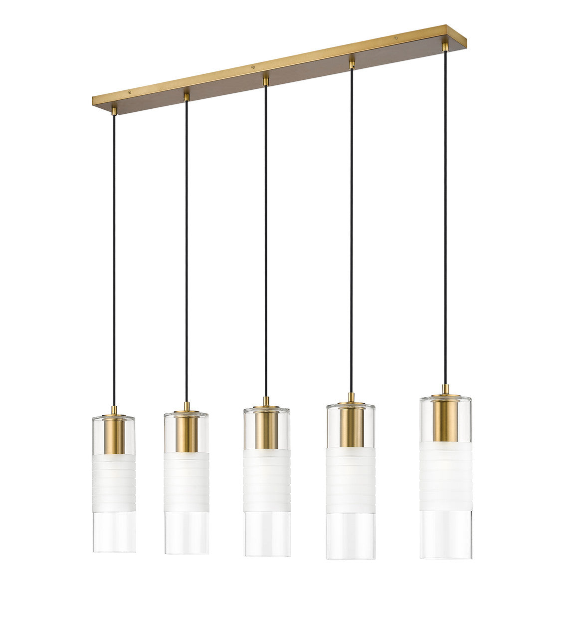 Z-Lite Alton 5 Light Linear Chandelier in Modern Gold 824P-5L-MGLD