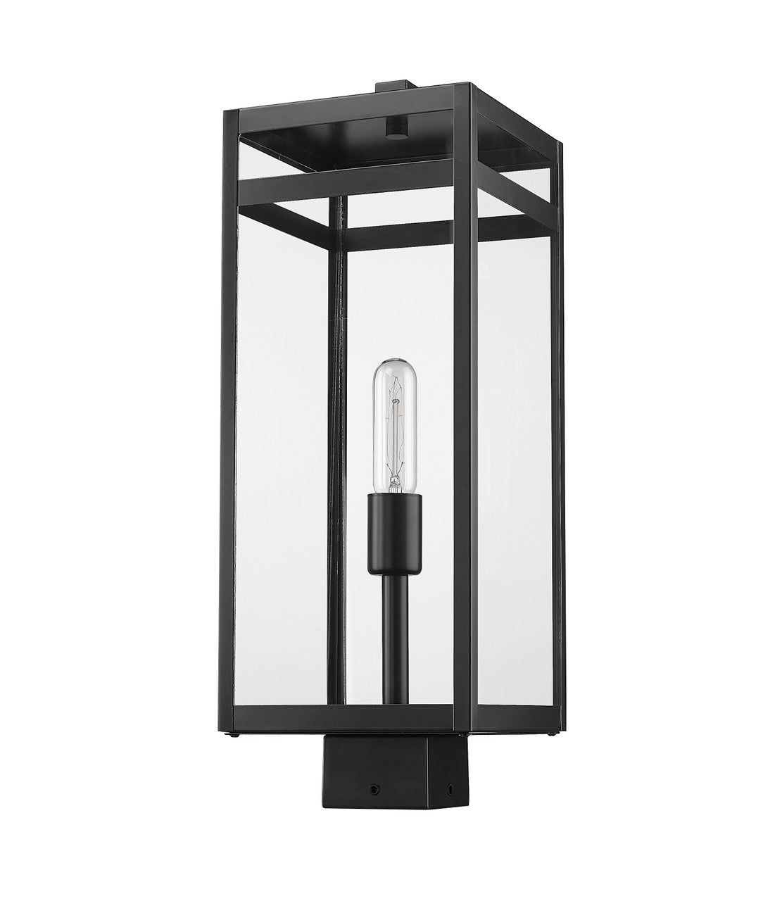 Z-Lite Nuri 1 Light Outdoor Post Mount Fixture in Black 596PHBS-BK