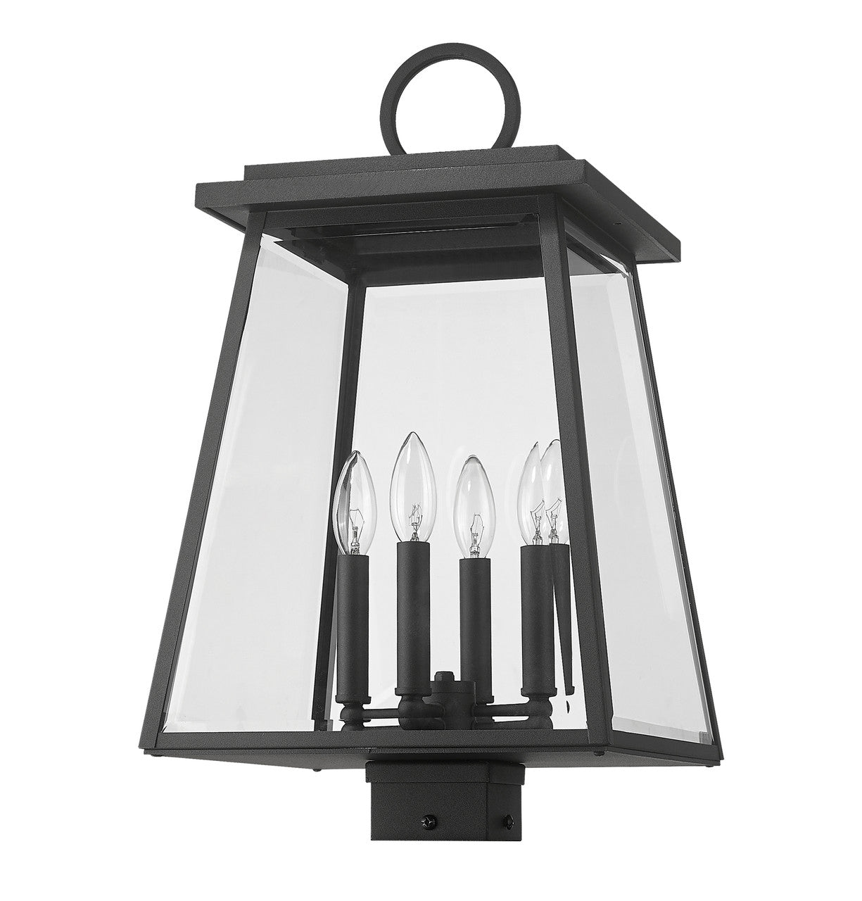 Z-Lite Broughton 4 Light Outdoor Post Mount Fixture in Black 521PHBS-BK