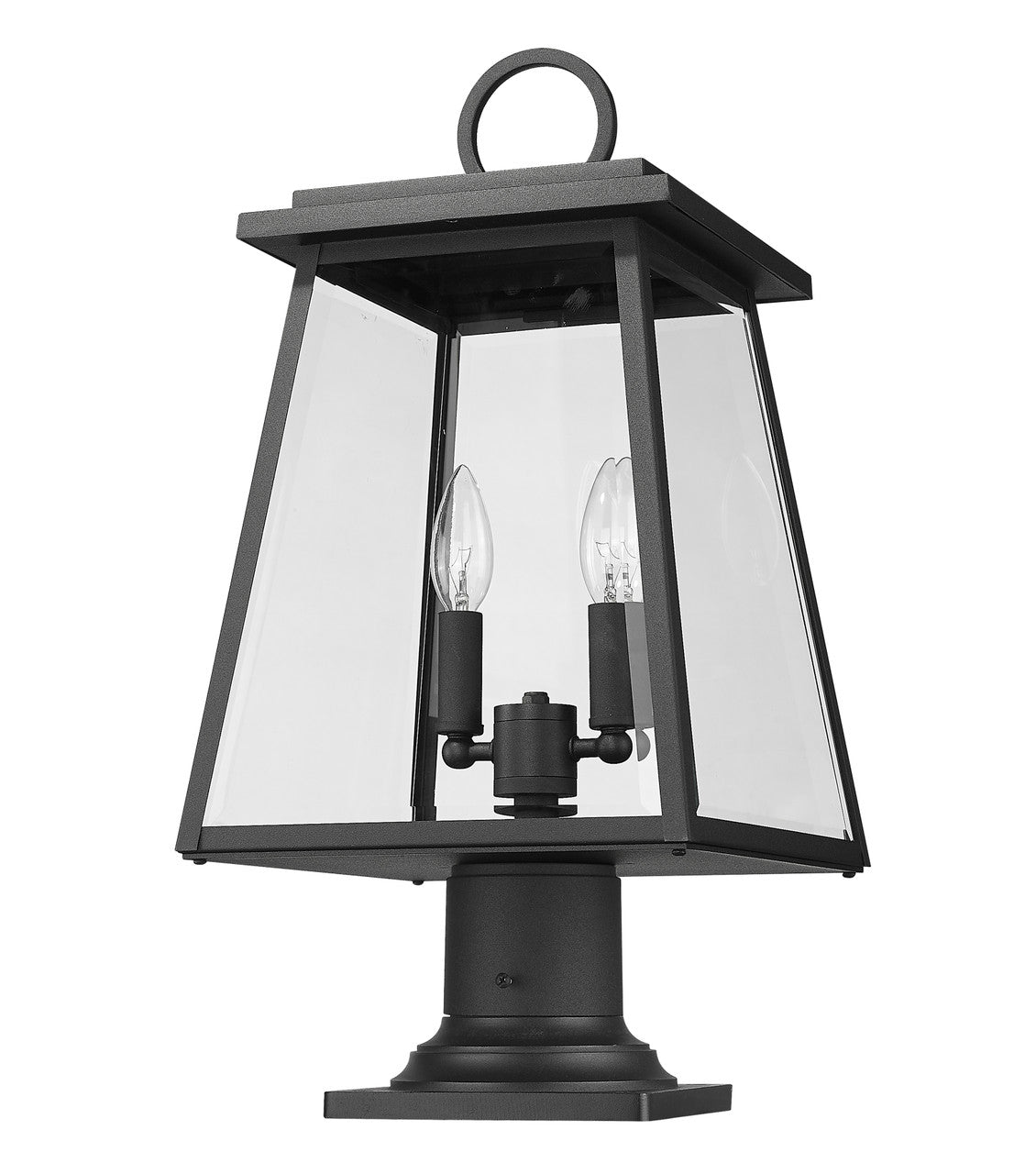 Z-Lite Broughton 2 Light Outdoor Pier Mounted Fixture in Black 521PHMR-533PM-BK