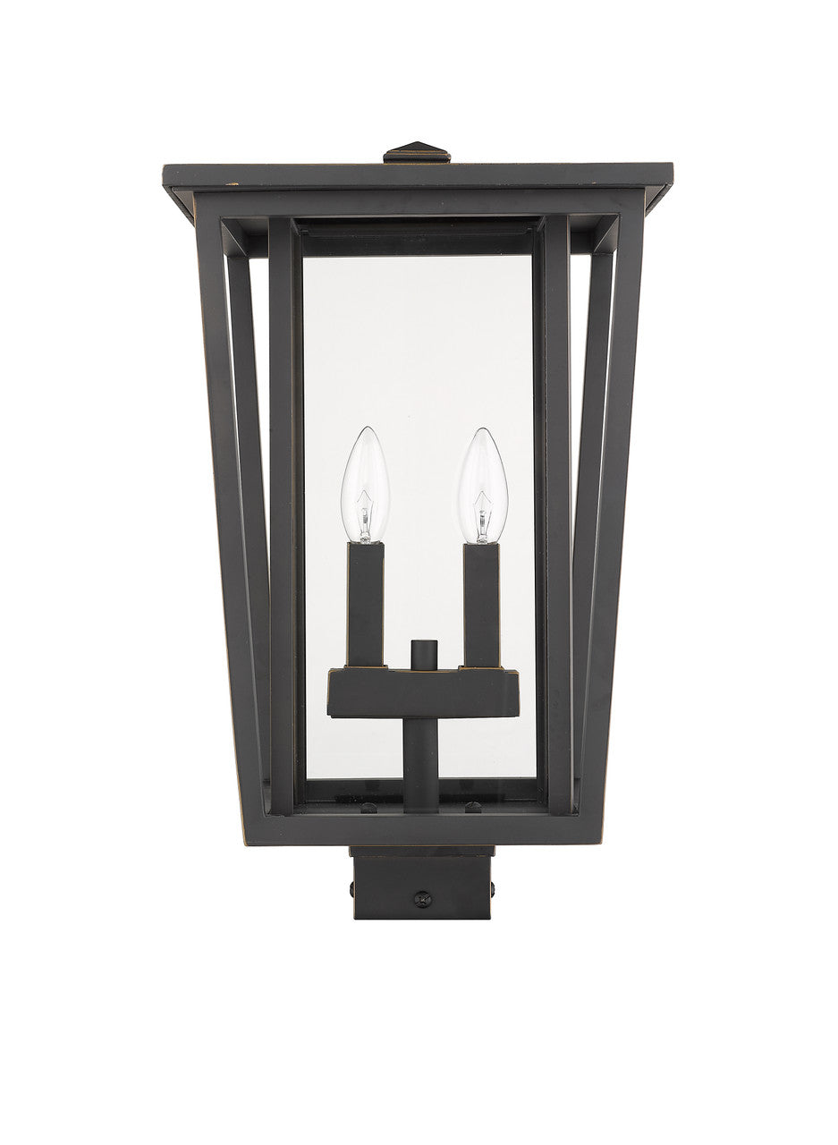 Z-Lite Seoul 2 Light Outdoor Post Mount Fixture in Oil Rubbed Bronze 571PHBS-ORB