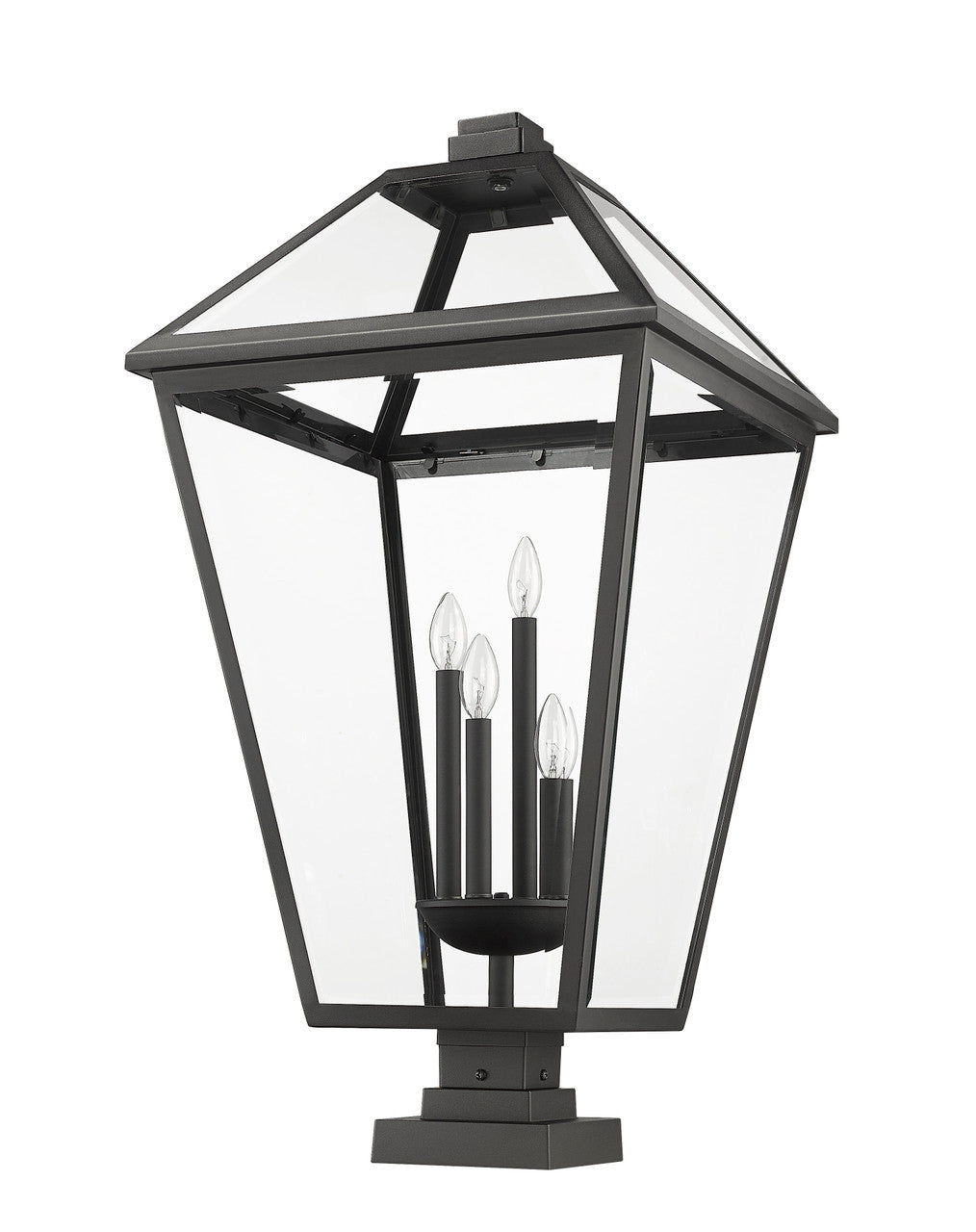 Z-Lite Talbot 4 Light Outdoor Pier Mounted Fixture in Black 579PHXLXS-SQPM-BK