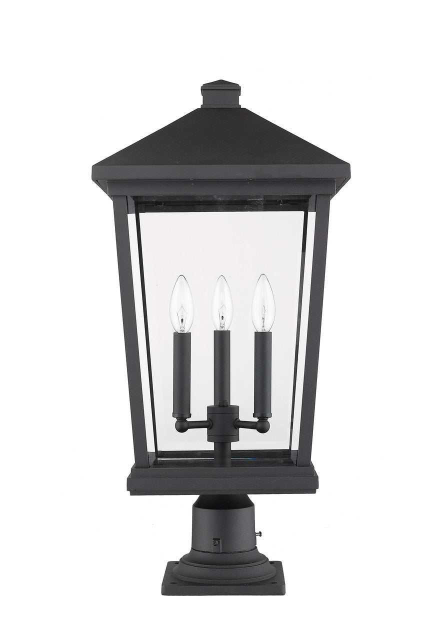 Z-Lite Beacon 3 Light Outdoor Pier Mounted Fixture in Black 568PHXLR-533PM-BK