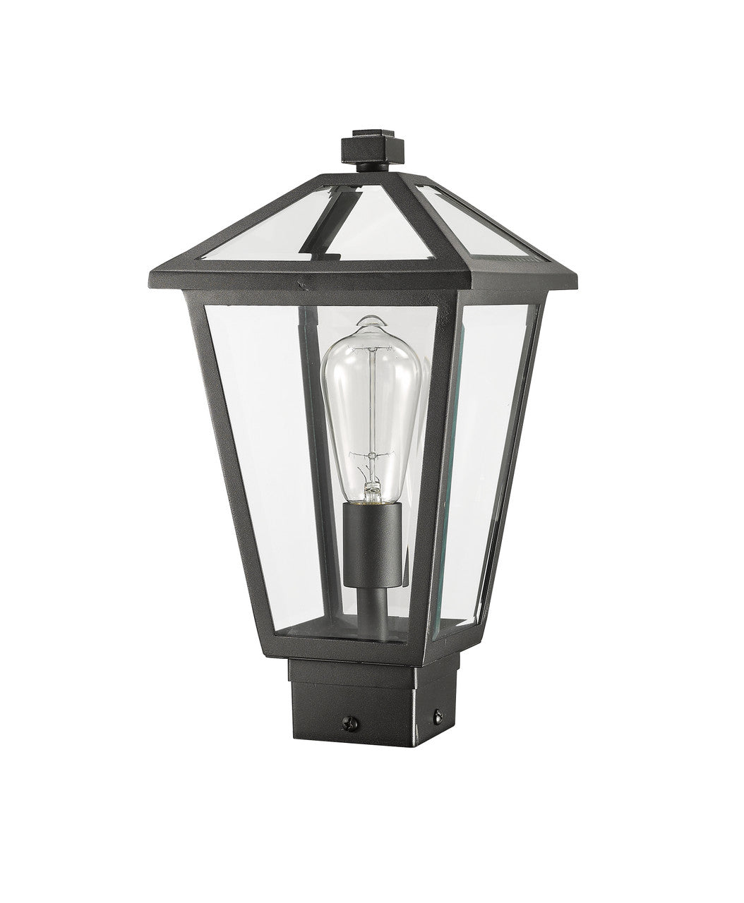 Z-Lite Talbot 1 Light Outdoor Post Mount Fixture in Black 579PHMS-BK