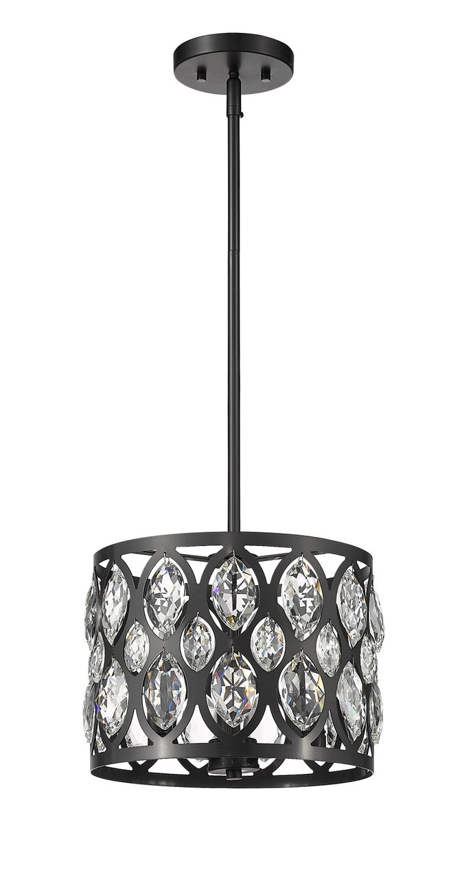 Z-Lite Dealey 3 Light Chandelier in Matte Black 6010-12MB