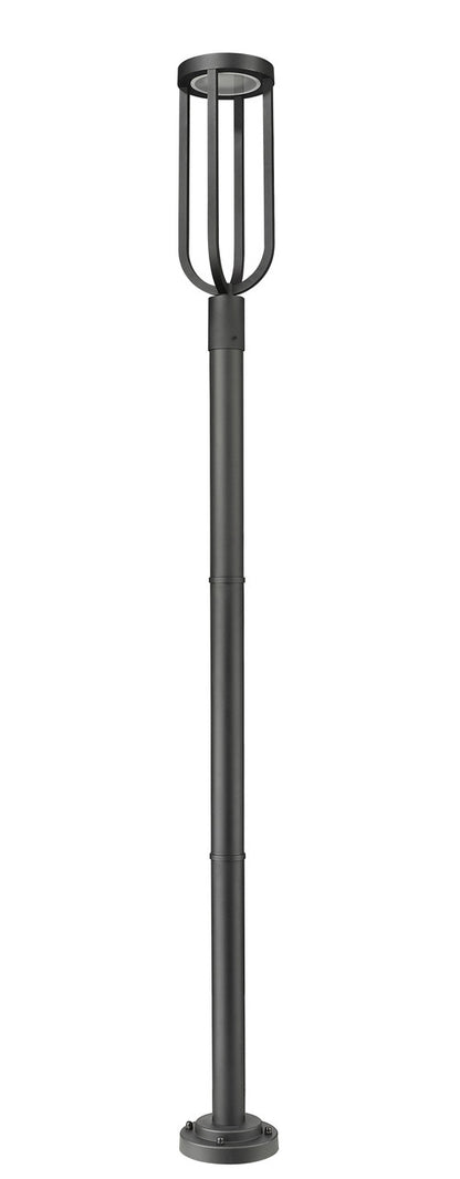 Z-Lite Leland 1 Light Outdoor Post Mounted Fixture in Sand Black 5005PHB-567P-BK-LED