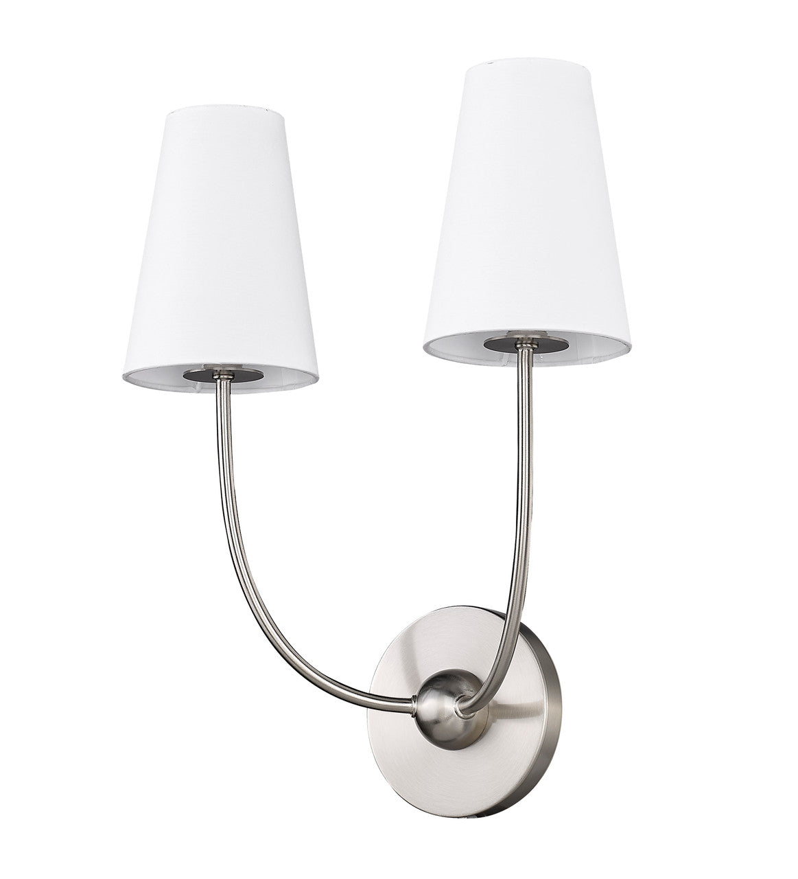 Z-Lite Shannon 2 Light Wall Sconce in Brushed Nickel 3040-2S-BN