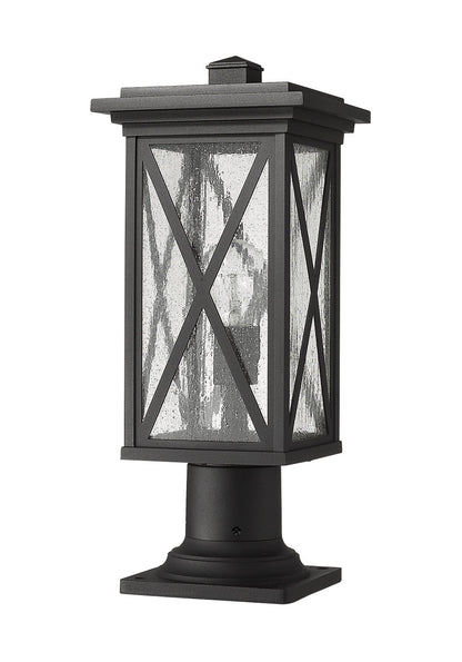 Z-Lite Brookside 1 Light Outdoor Pier Mounted Fixture in Black 583PHMR-533PM-BK