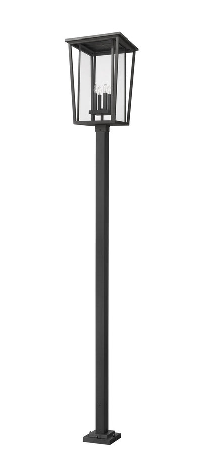 Z-Lite Seoul 4 Light Outdoor Post Mounted Fixture in Black 571PHXXLS-536P-BK