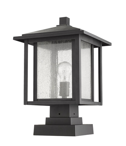 Z-Lite Aspen 1 Light Outdoor Pier Mounted Fixture in Black 554PHBS-SQPM-BK