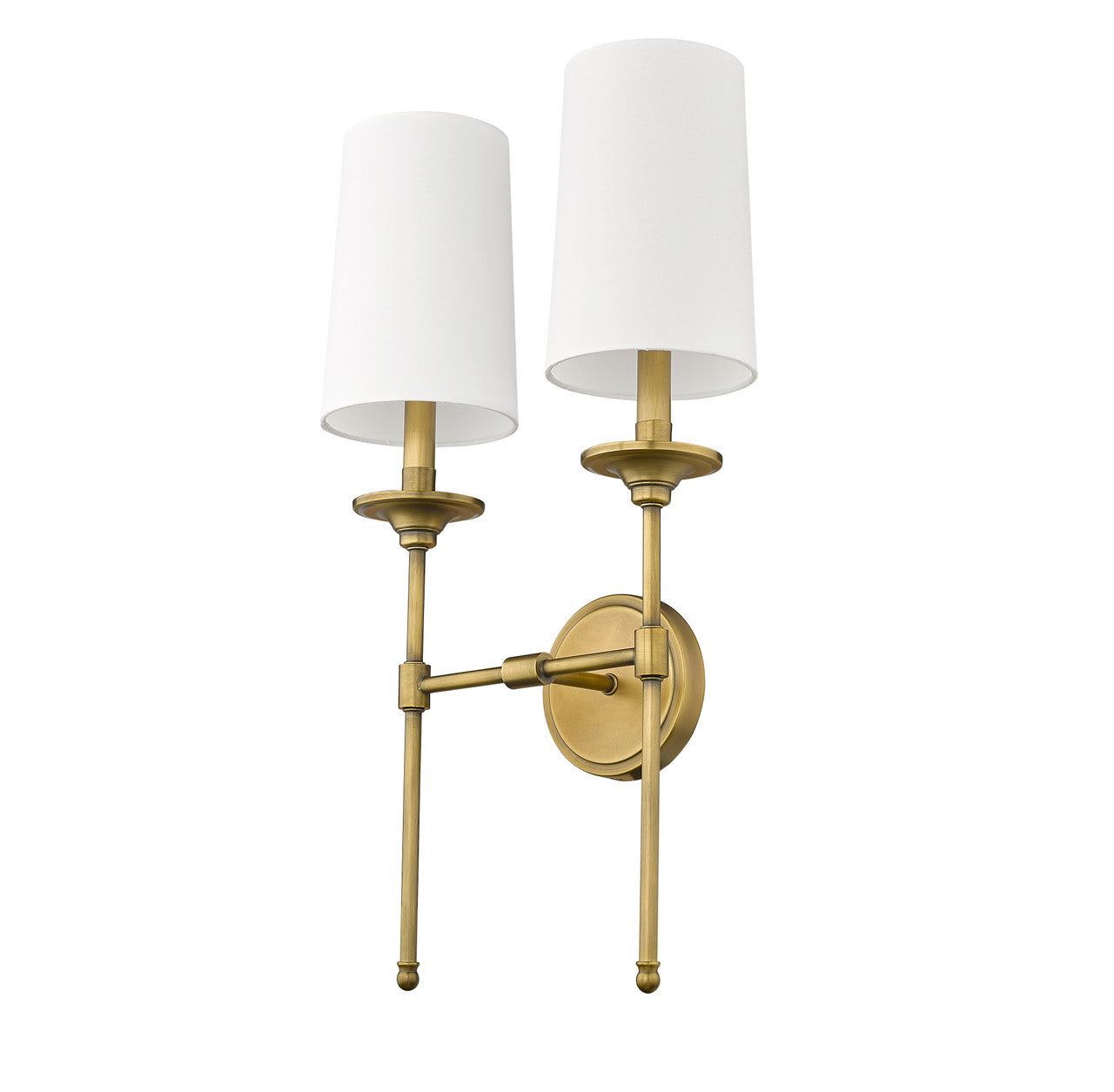 Z-Lite Emily 2 Light Wall Sconce in Rubbed Brass 3033-2S-RB