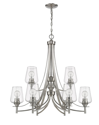 Z-Lite Joliet 9 Light Chandelier in Brushed Nickel 473-9BN