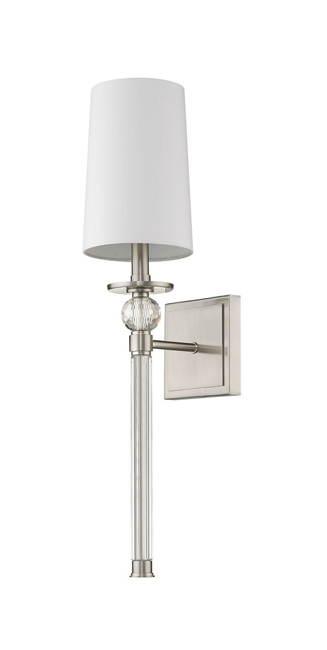 Z-Lite Mia 1 Light Wall Sconce in Brushed Nickel 805-1S-BN