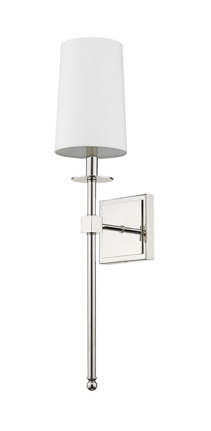 Z-Lite Camila 1 Light Wall Sconce in Polished Nickel 811-1S-PN