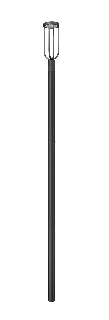 Z-Lite Leland 1 Light Outdoor Post Mounted Fixture in Sand Black 5005PHM-5009P96-BK-L