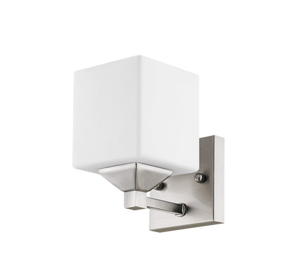 Z-Lite Quube 1 Light Wall Sconce in Brushed Nickel 2104-1V