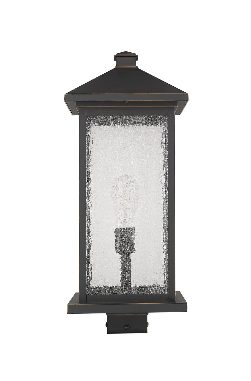 Z-Lite Portland 1 Light Outdoor Post Mount Fixture in Oil Rubbed Bronze 531PHBXLS-ORB