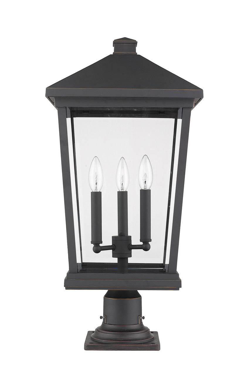 Z-Lite Beacon 3 Light Outdoor Pier Mounted Fixture in Oil Rubbed Bronze 568PHXLR-533PM-ORB