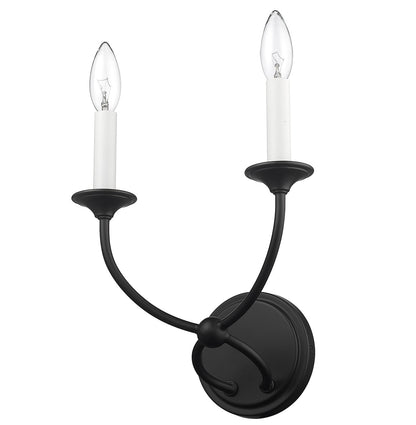 Z-Lite Arabella 2 Light Wall Sconce in Matte Black 3500-2S-MB