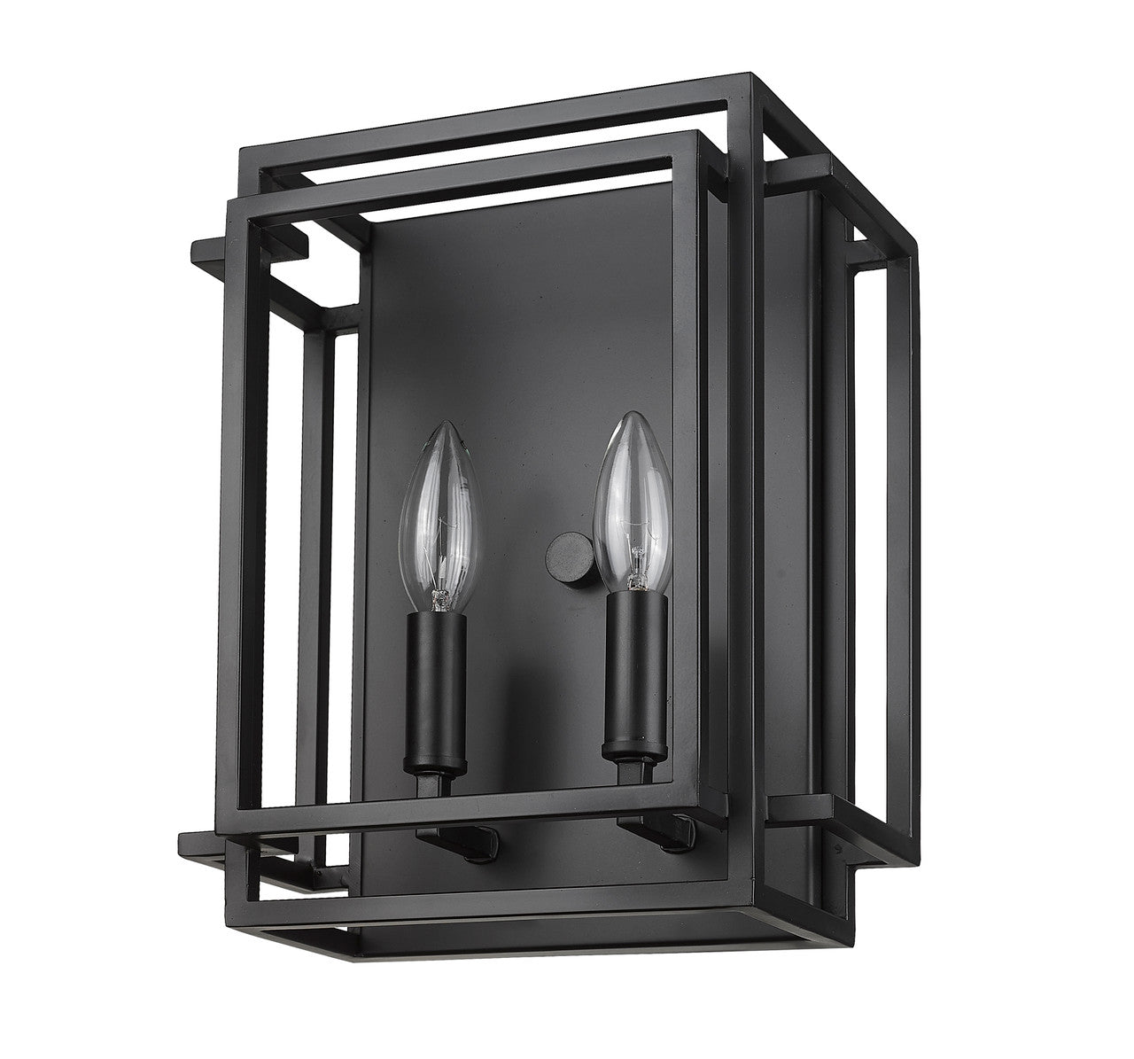 Z-Lite Titania 2 Light Wall Sconce in Matte Black 454-2S-MB