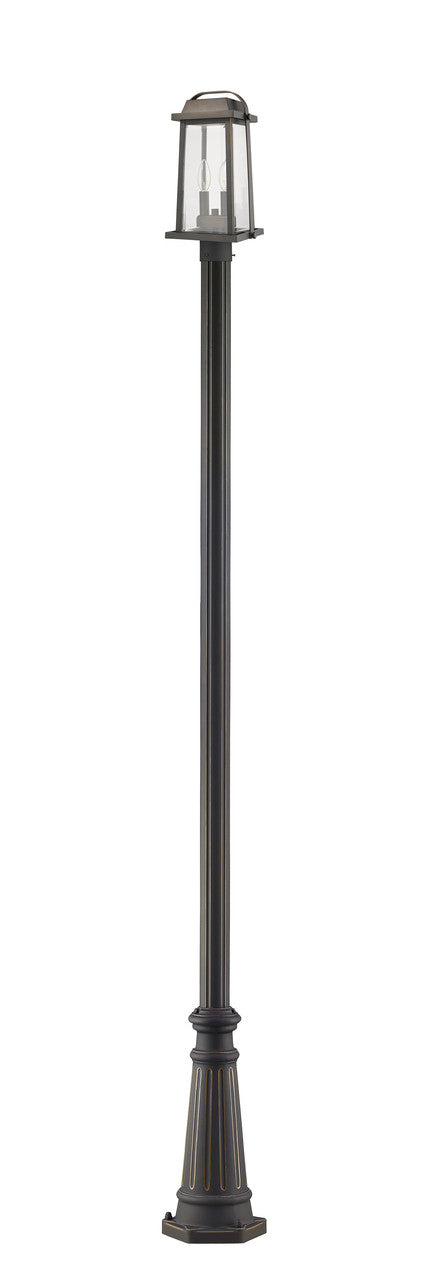 Z-Lite Millworks 2 Light Outdoor Post Mounted Fixture in Oil Rubbed Bronze 574PHMR-519P-ORB