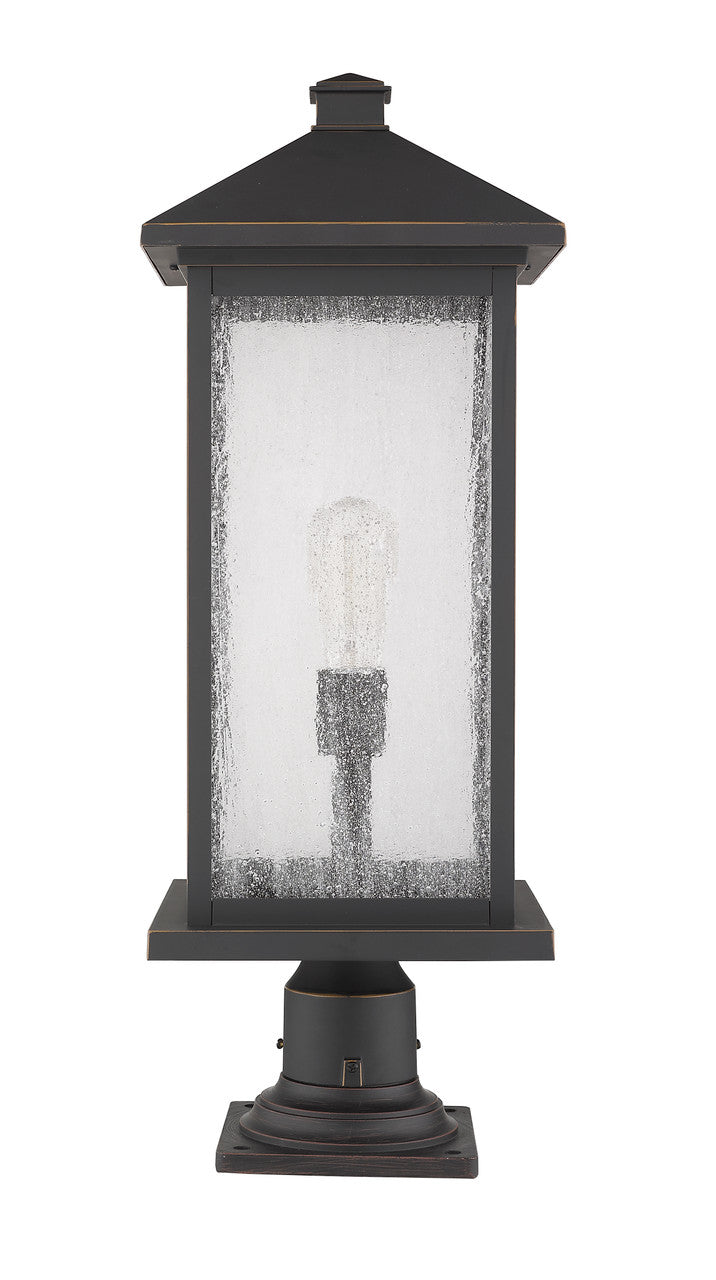 Z-Lite Portland 1 Light Outdoor Pier Mounted Fixture in Oil Rubbed Bronze 531PHBXLR-533PM-ORB