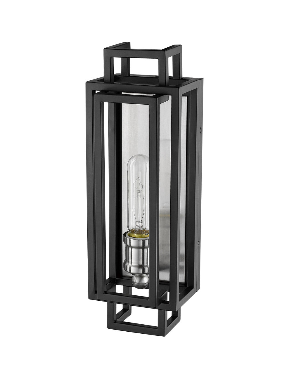 Z-Lite Titania 1 Light Wall Sconce in Black + Brushed Nickel 454-1S-BK-BN