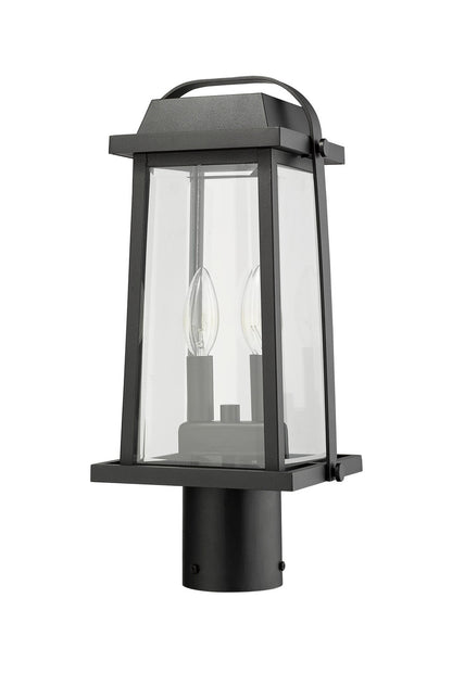 Z-Lite Millworks 2 Light Outdoor Post Mount Fixture in Black 574PHMR-BK